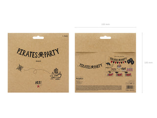Banderoll Pirates Party, svart, 14x100 cm