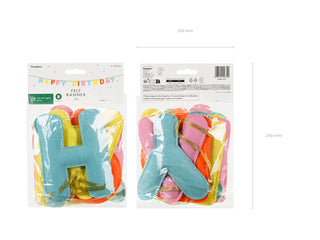 Färgglad “Happy Birthday” filtbanner