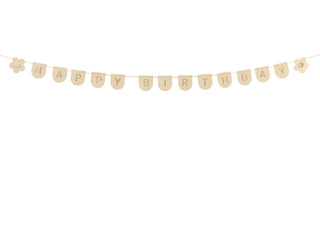 Filtbanderoll Happy Birthday, rosa, 3 m