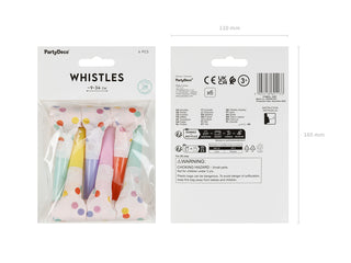 Pappersvisslor Konfetti – Mix (6-pack)