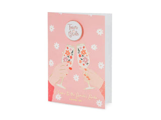 Team Bride Kort med Pin (10,5x15 cm) – Rosa & Guld