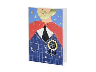 Super Dad Kort med Pin (11x15,5 cm) – Rött & Guld