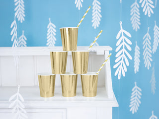 Paper cup Gold Mettalic 220ml 6-pack