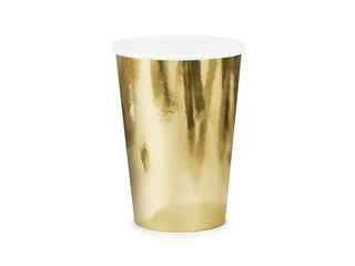 Pappersmugg Guld Mettalic 220ml 6-pack