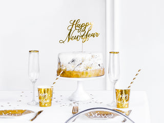 Cake decoration Happy New Year, Gold