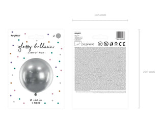 Glossy Chromé Heliumballong 60cm