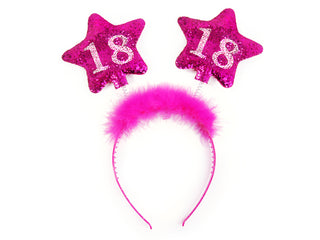 Hårband med stjärnor 18 år, rosa