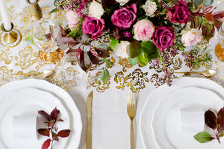Decorative Table Runner Gold with pattern