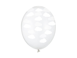 Latex balloons Transparent Cloud 30cm, 6-pack