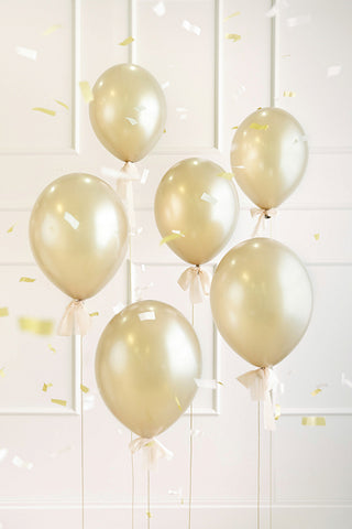Latexballonger 30 cm, metallic kallguld, 100-pack