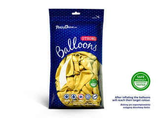 Latexballonger 30 cm, metallic citrongul, 50-pack