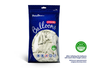 Latexballonger 30 cm, pastell vit, 50-pack