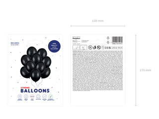 Latexballonger 30 cm, pastell svart, 10-pack