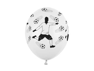 Latexballonger Sparkande fotboll 30cm, 6-pack