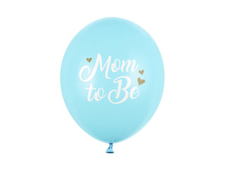 Latexballonger Mom to Be Ljusblå 30cm, 6-pack