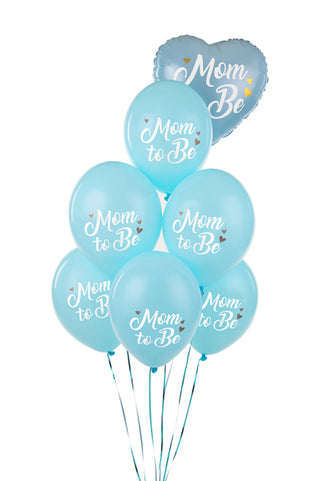 Latexballonger Mom to Be Ljusblå 30cm, 6-pack