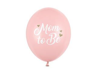 Latexballonger Mom to Be Ljusrosa 30cm, 6-pack