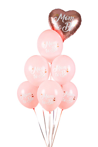 Latexballonger Mom to Be Ljusrosa 30cm, 6-pack