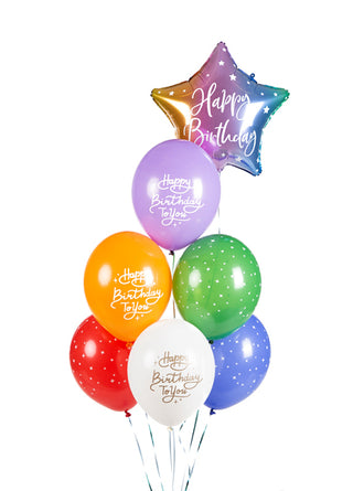 Latexballonger Happy Birthday Mix 30cm, 6-pack