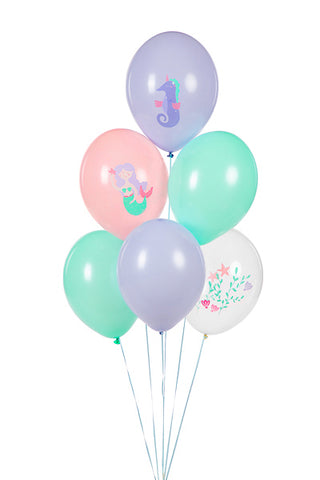 Latex balloons Sea theme Mix 30cm, 6-pack