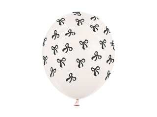 Latexballonger med rosetter, 30 cm, benvit, 6-pack