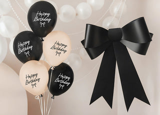 Latexballonger Happy Birthday med rosetter, 30 cm, mix, 6-pack
