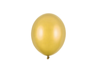 Latexballonger 12 cm, metallic guld, 100-pack