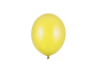 Latexballonger 12 cm, metallic citrongul, 100-pack