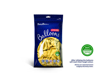 Latexballonger 12 cm, metallic citrongul, 100-pack