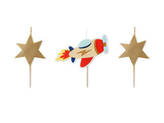 Tårtljus Flygplan, 4,5–5 cm, 3-pack
