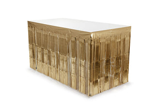 Bordskjol med frans, lyxguld, 300x80 cm