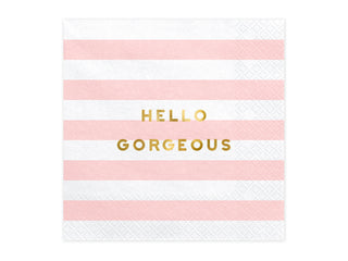 Servetter Yummy – Hello Gorgeous, ljusrosa, 33x33 cm, 20-pack