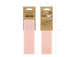 Papperssugrör, ljusrosa, 10pack
