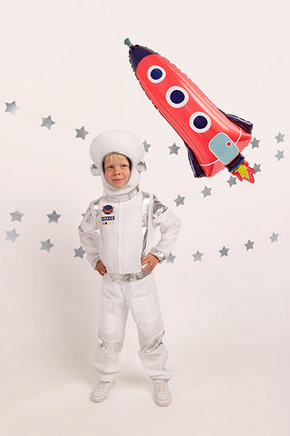 Astronautdräkt, vit, 5-6 år