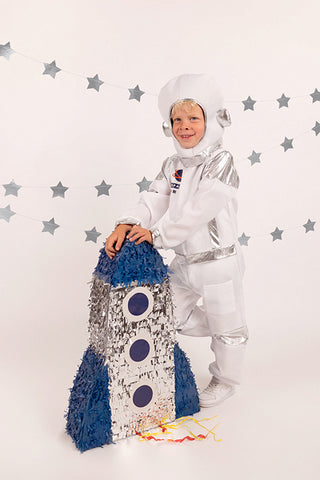 Astronautdräkt, vit, 5-6 år