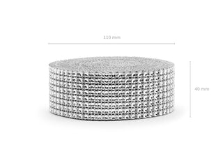 Strassband silver 4cm x 9m