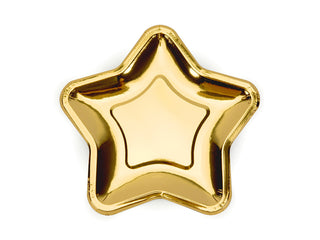 Papperstallrikar Guld Stjärna 6-pack 18cm