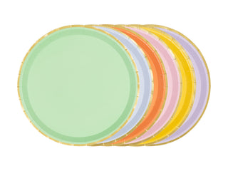 Papperstallrikar Mix Guldkant 21cm