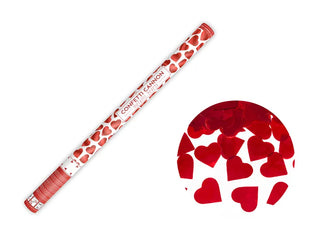 Konfetti Kanon Röda Hjärtan 80cm