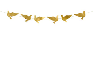 Paper garland Gold Doves 112cm