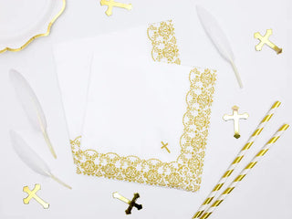 Napkins with Gold Cross 20-pack