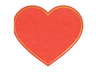 hjärtformade servetter röd 20-pack