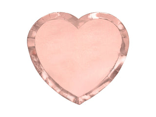 paper plates heart-shaped rosé