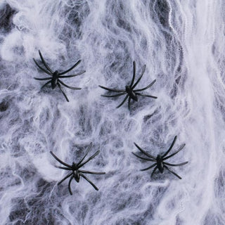 Spindelnät 40g med 4st Spindlar (Vit)