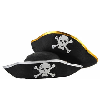 adult silver pirate hat