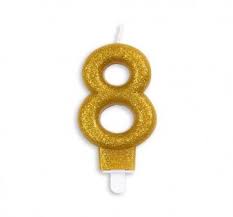 Number light Gold Glitter 0-9