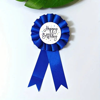 Happy Birthday Pin Mörkblå