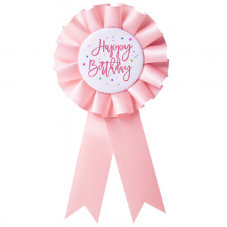 Happy Birthday Pin Ljusrosa