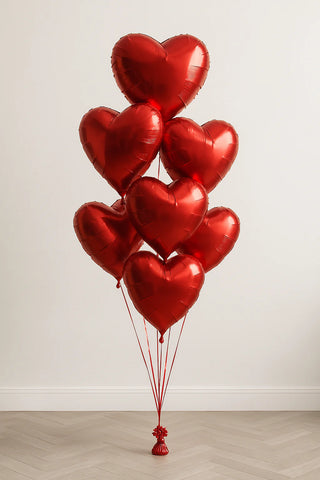 Helium ballongbukett Hjärtan