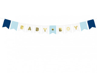 Paper garland Baby boy light blue
